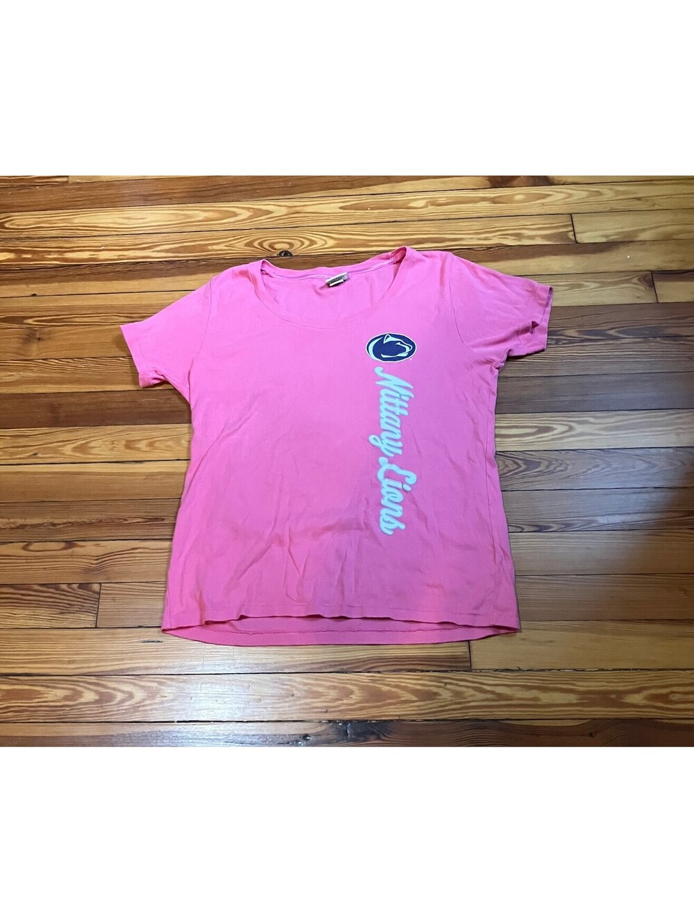 Penn State Nittany Lions Pink Tee XL Camp David College Vertical Script Cotton